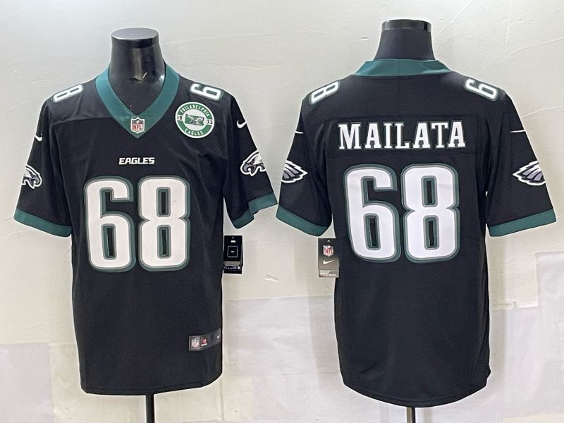 Men Philadelphia Eagles #68 Mailata Black Nike 2025 Limited NFL Jersey 006